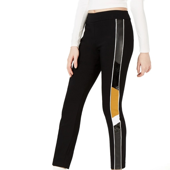 BAR lll Faux Leather Stripe Skinny Pants - Picture 2 of 5
